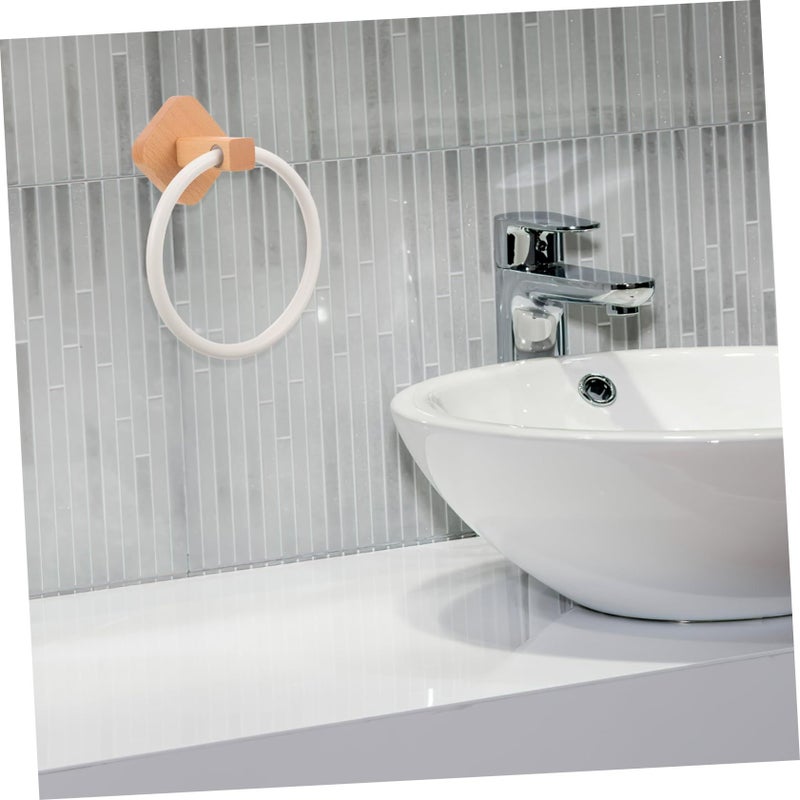 Sturdy Wooden Towel Ring Wall Mounted For Bathroom And Kitchen Towel Holder - Image 3