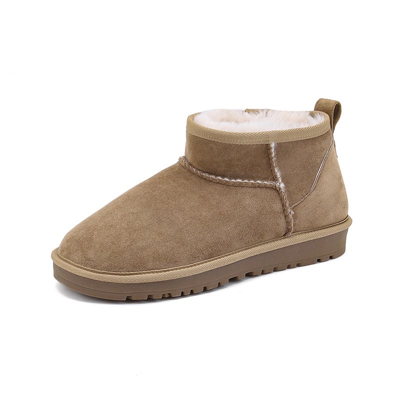 Vivi Lady Plush Lined Thick Sole Booties Women Sand color 