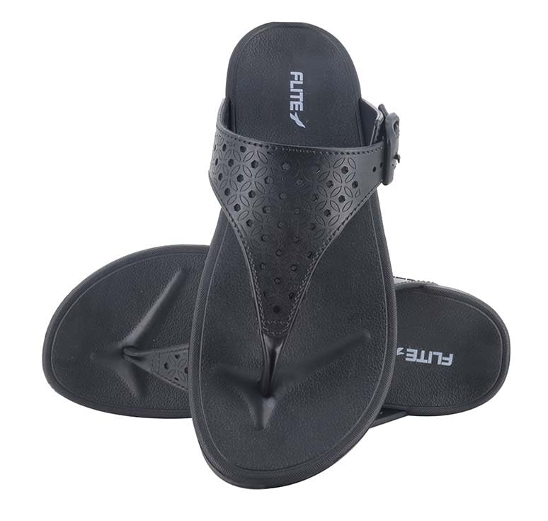 FLITE Women's Flip Flops FL-430 | Comfortable Lightweigh EVA Slippers for Home & Outdoor Use (Black, UK Footwear Size System, Adult, Women, Numeric, Medium, 7) - Image 2
