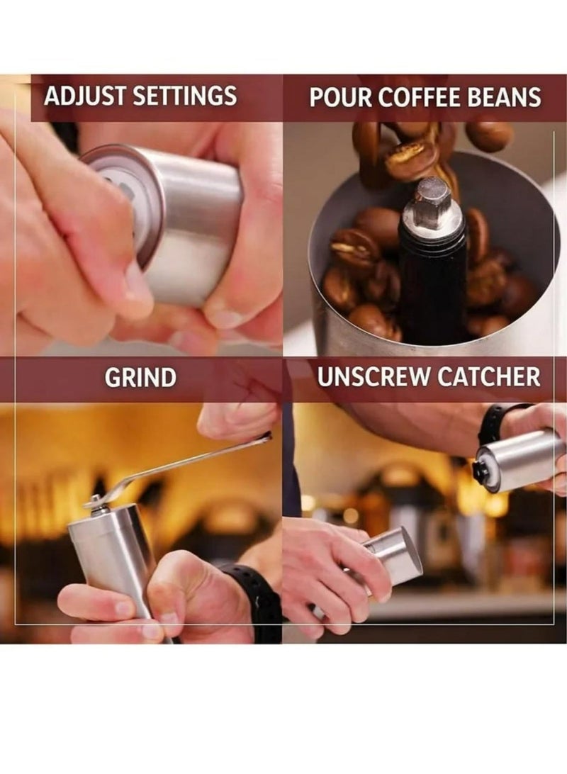 Denx Easy-to-use stainless steel manual coffee grinder with a capacity of 40 g - Image 4