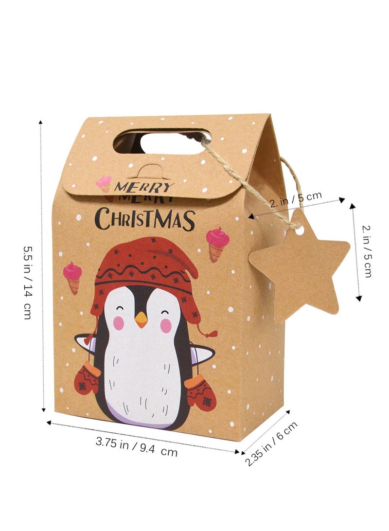 candy box, gift packaging box, snowflake kraft paper bag, holiday gift box, a package suitable for  parties with 24 pieces and 6 styles inside - Image 3