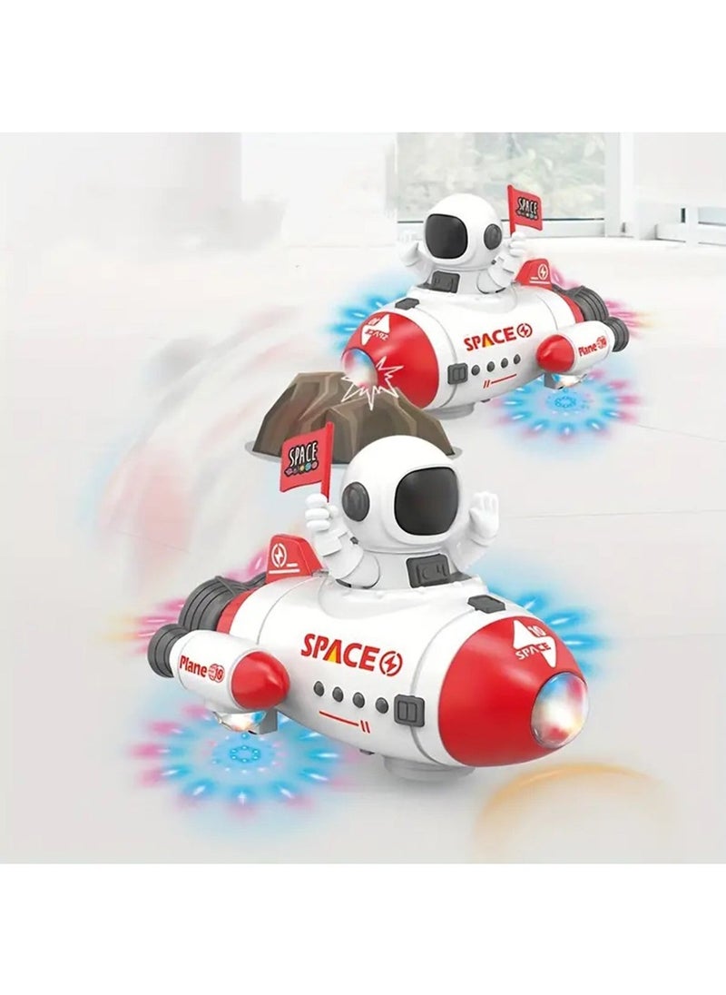 Hihonor Space Shuttle Rocket Ship Toys for Kids, Age 3 4 5 6 7 8 9 Years Old, 5-in-1 STEM Science Educational Aerospace Toys with Astronauts Figure, Projection Lamp, Space Toy Gift Birthday (Red) - Image 3