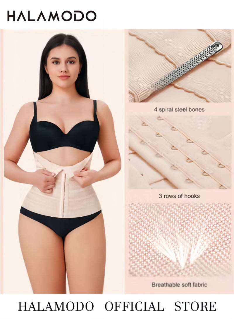 HALAMODO Women Sweat Waist Trainer Waist Cincher Tummy Control Waist Shaper Workout Slim Belly Band  Workout Corset Body Shaper Corset Girdle - Image 3