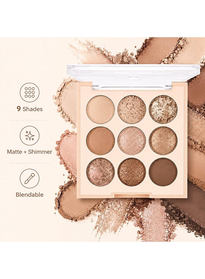 KAPEINE 9 Sweet Shades, Ice Cream Palette, Eyeshadow Palette Makeup, Matte Naked, Ultra-Blendable, Naturing-Looking, Long Lasting, Neutral Nudes EyeShadow (light Brown) - Image 4