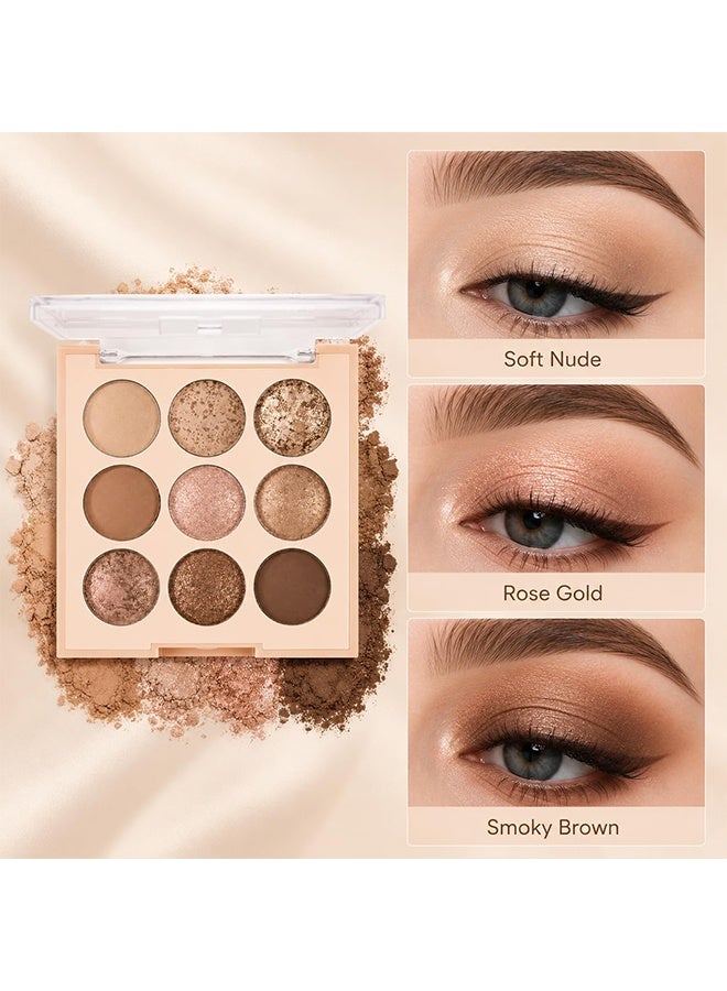 KAPEINE 9 Sweet Shades, Ice Cream Palette, Eyeshadow Palette Makeup, Matte Naked, Ultra-Blendable, Naturing-Looking, Long Lasting, Neutral Nudes EyeShadow (light Brown) - Image 5