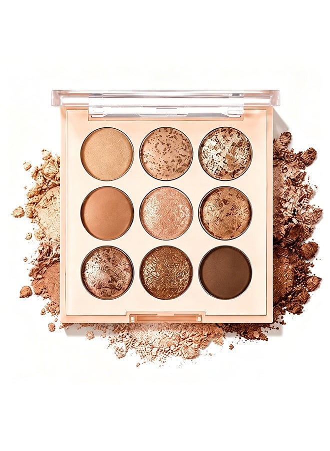 KAPEINE 9 Sweet Shades, Ice Cream Palette, Eyeshadow Palette Makeup, Matte Naked, Ultra-Blendable, Naturing-Looking, Long Lasting, Neutral Nudes EyeShadow (light Brown) - Image 1