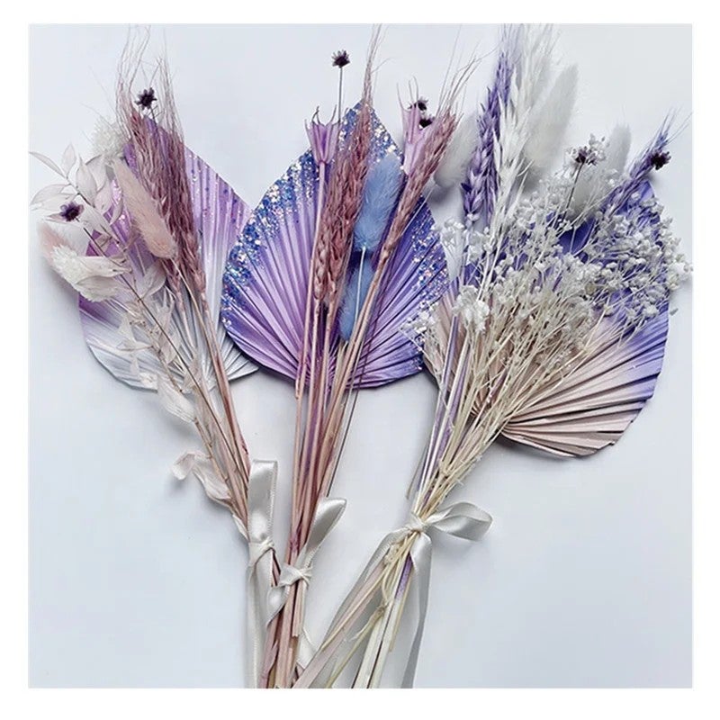 Bluejw Dried Flowers & Palm Leaves – Large and Small Dried Palm Fronds in Various Shapes and Sizes for Home Decor, Wedding Arrangements, and Dried Plants Bouquets - Image 2