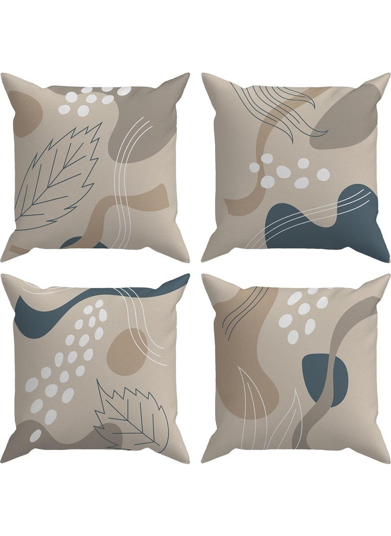 Evdeki Çarşı Evik Abstract 4-Piece Throw Pillow Case DS74 45X45 cm  - Image 1