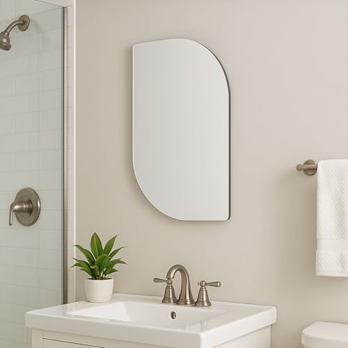CDM Perfect for The Bedroom, entryway, or Bathroom, This Minimalist Frameless Wall Mirror has Clean, Polished Edges. Simple Interior Design for Modern and Space-Conscious Spaces (1, Oval) - Image 1