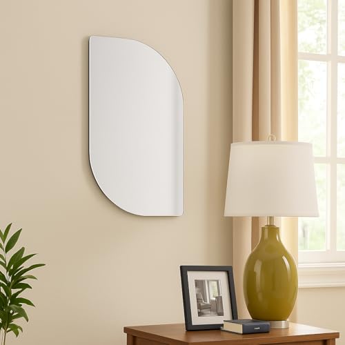 CDM Perfect for The Bedroom, entryway, or Bathroom, This Minimalist Frameless Wall Mirror has Clean, Polished Edges. Simple Interior Design for Modern and Space-Conscious Spaces (1, Oval) - Image 5