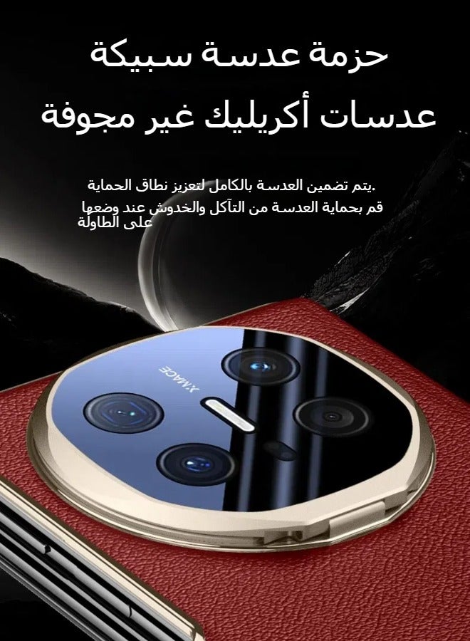 عام حافظة متوافقة مع حافظة هواوي ميت اكس 6 نافذة ذكية حافظة جلدية مع الرد على الوجه خالية السيارات ويك النوم عدسة الكاميرا حماية مع حامل كاميرا معدنية حامل - Image 4