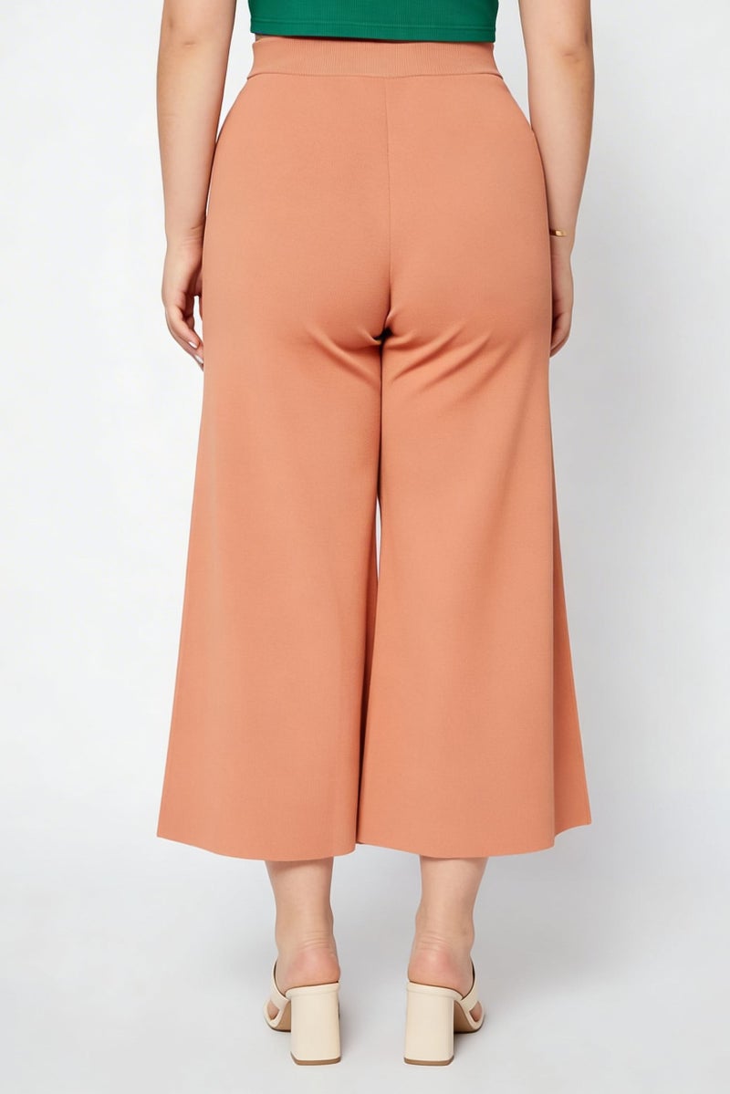 STELLA MCCARTNEY Women Regular Fit Solid Wide Leg Pants, Old Rose - Image 2