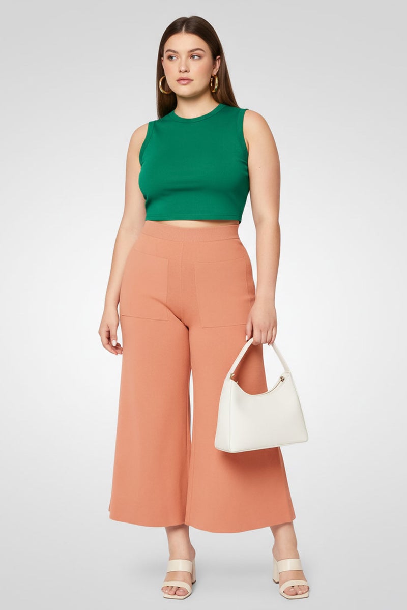 STELLA MCCARTNEY Women Regular Fit Solid Wide Leg Pants, Old Rose - Image 3