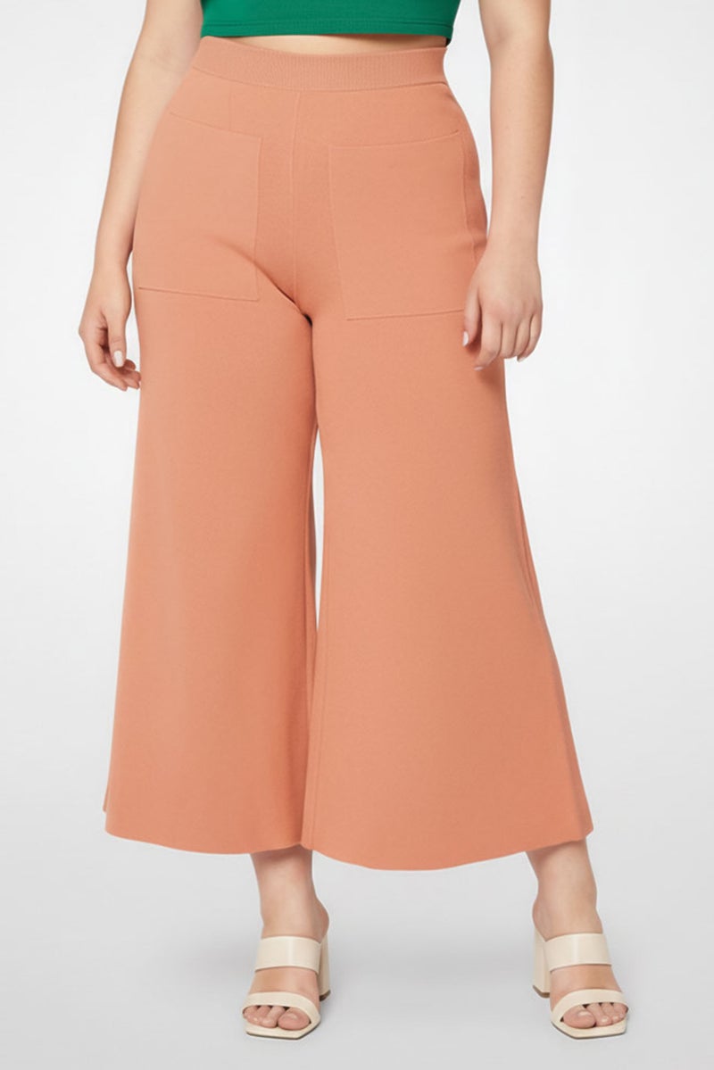 STELLA MCCARTNEY Women Regular Fit Solid Wide Leg Pants, Old Rose - Image 1