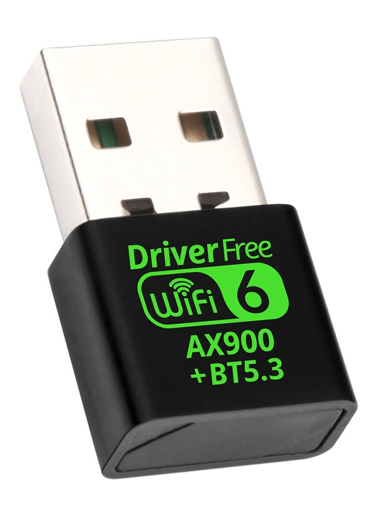VIUAUAX Bluetooth Wireless USB WiFi Adapter, Mini WiFi 6 USB Adapter Dual Band 5GHz 600Mbps + 2.4GHz 286Mbps,USB Wireless Adapter for Desktop PC Laptop,Support Windows 11/10/7  - Image 1