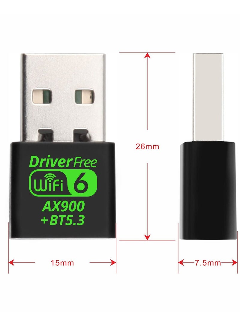 VIUAUAX Bluetooth Wireless USB WiFi Adapter, Mini WiFi 6 USB Adapter Dual Band 5GHz 600Mbps + 2.4GHz 286Mbps,USB Wireless Adapter for Desktop PC Laptop,Support Windows 11/10/7  - Image 4