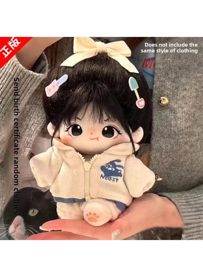 Cotton Doll Plush Doll Girl Millet 20cm Can Be Changed Into A Figure Doll For Girls Lovers Girlfriends Gift-Specifications:Boneless (comes With Dressing Tools + 2 Random Skirts + Blush + Hair Care Solution)-Color:Wanwan (naked Baby) Send Birth Certificate