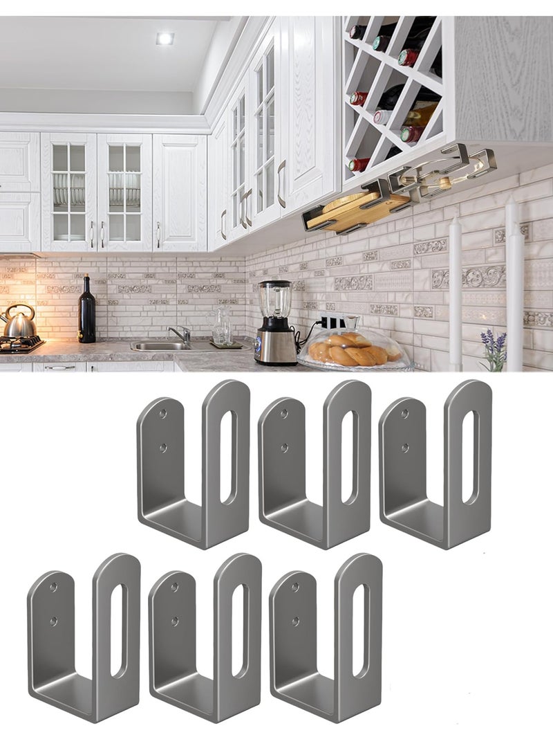 Bukela Under Cabinet Cutting Board Holder - 6 Pcs Cutting Board Holder Pot Lids Rack Storage Stainless Steel Under Shelf Counter Chopping Board(Grey) - Image 1