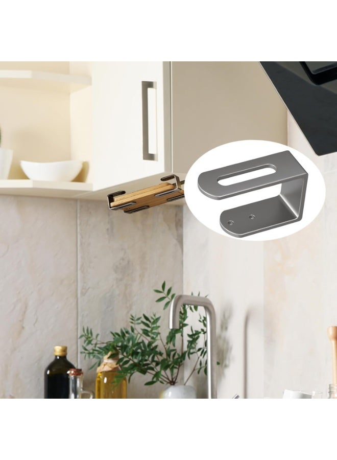 Bukela Under Cabinet Cutting Board Holder - 6 Pcs Cutting Board Holder Pot Lids Rack Storage Stainless Steel Under Shelf Counter Chopping Board(Grey) - Image 3