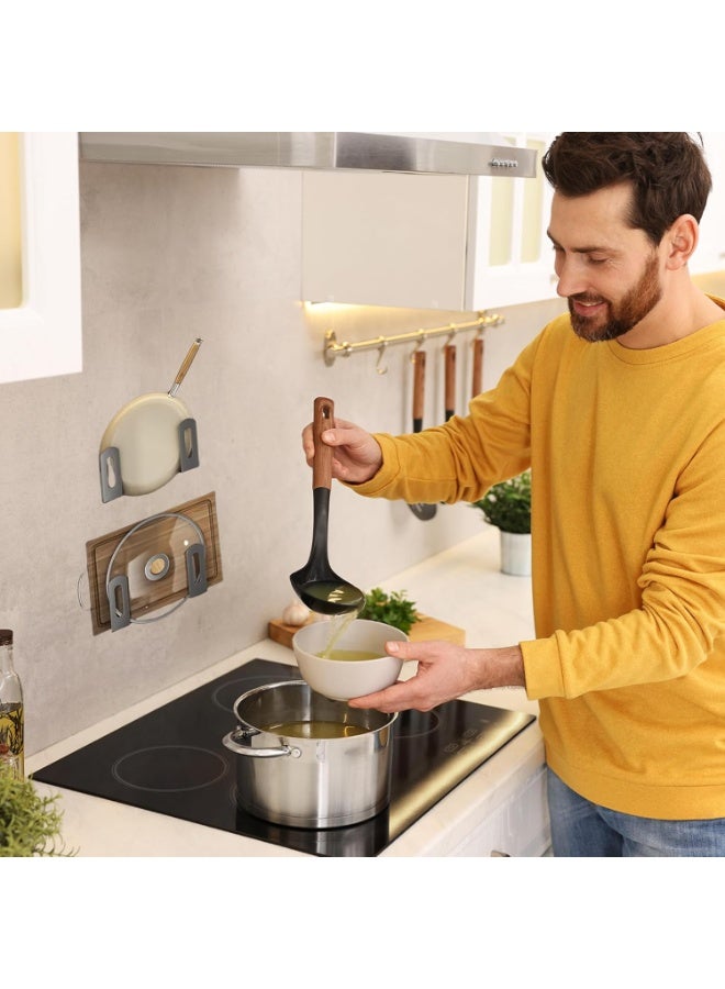 Bukela Under Cabinet Cutting Board Holder - 6 Pcs Cutting Board Holder Pot Lids Rack Storage Stainless Steel Under Shelf Counter Chopping Board(Grey) - Image 5