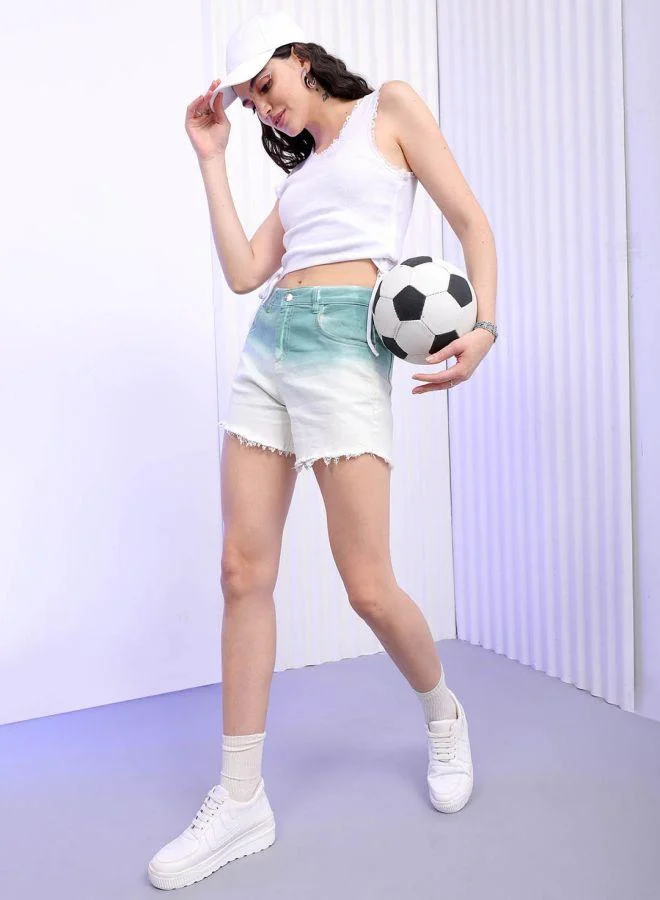 Freehand Women Slim Fit Casual Solid Denim Shorts