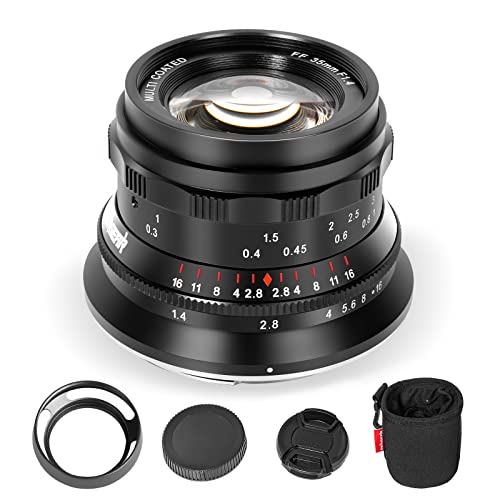 PERGEAR 35mm F14 FullFrame Manual Focus Lens Compatible with Sony EMount Cameras A7 A7II A7III A7R A7RII A7RIII A7RIV A7S A7SII A7SIII A9 A7C A6400 A6000 A6600 A6100 A6500 A6300 Black - Image 1