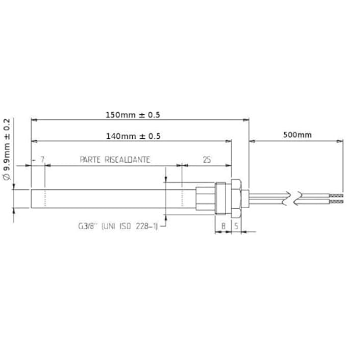 PELLET STOVE SPARK PLUGS 300W 150MM 140MM DIAMETER 9.9MM THREAD 0.375" PIAZZETTA UNGARO - Image 3