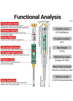 NH Fashion Hub NH Fashion Hub 1Pcs Electrician Circuit Tester Pen Responsive Electrical Tester Pen For Electrician Tools Multifunctional Inductive Measuring Pen Electrical Tool Circuit Tester  - Image 2
