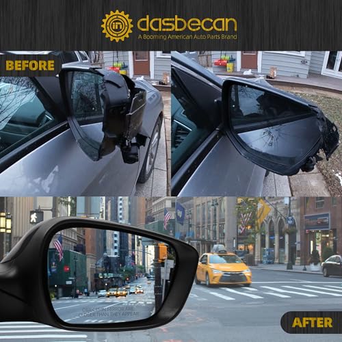 Dasbecan Right Passenger Side Mirror Compatible With 2011-2013 Hyundai Elantra Rear view Mirror Black With Manual Folding/Heated/Power Adjustment/Turn Signal Replace# HY1321178 (6Pin) - Image 4