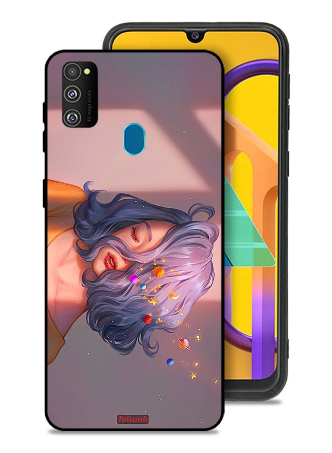 Tolwak غطاء حماية لهاتف Samsung Galaxy M30s برسومات فتاة وفضاء - Image 1