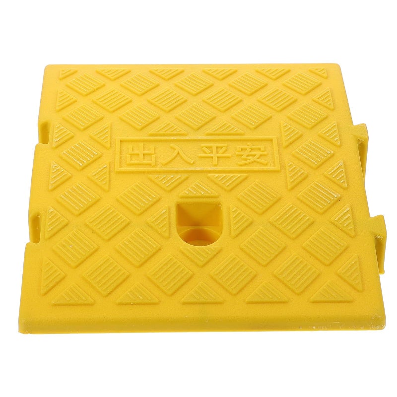 Yellow Plastic Curb Ramp 25x27x7cm Lightweight Threshold Ramp for Wheelchair Motorcycle Loading Dock - Image 2