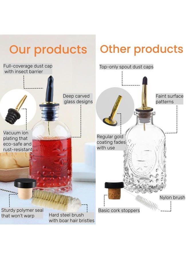 Shining Craft Coffee Syrup Dispenser Bottles Set 4 Packs 7 Oz Simple Small With Metal Pour Spout And Labels For Syrups,Sc055 (4 Pack) - Image 3