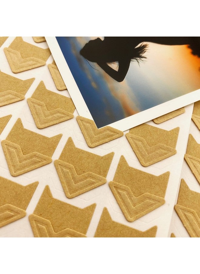 Sunkizzrs 5 Sheets Photo Corners Self Adhesive Mounting Sticker Paper Corner Stickers For Scrapbook Album (Kraftwall, 8.9 Cms) - Image 4
