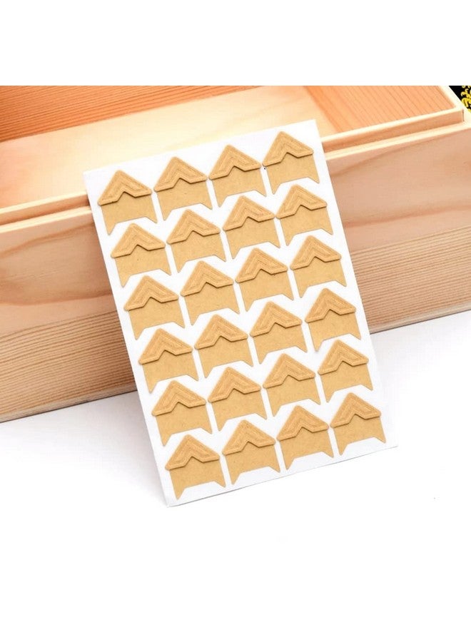 Sunkizzrs 5 Sheets Photo Corners Self Adhesive Mounting Sticker Paper Corner Stickers For Scrapbook Album (Kraftwall, 8.9 Cms) - Image 1
