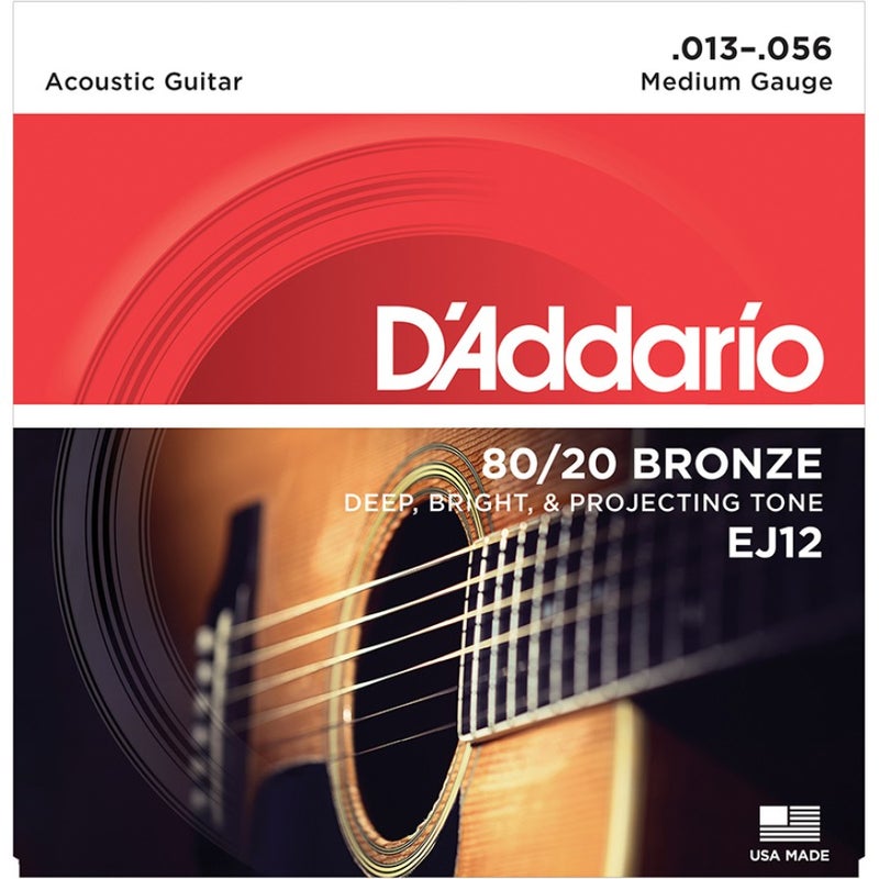 Daddario D'Addario EJ12 80/20 Bronze Acoustic Guitar Strings Medium - 13-56 - Image 1