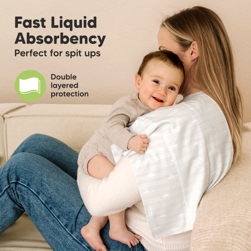 KeaBabies Organic Burp Cloths Baby Boy, Girl - 6-Pack Large Cotton Burping Cloths for Babies, Spit Up Rags, Super Absorbent, Ultra Soft Newborn Rag, Gender Neutral, Machine Washable, Durable (Vessels) - Image 2