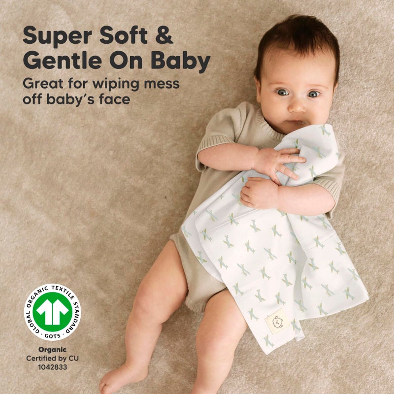 KeaBabies Organic Burp Cloths Baby Boy, Girl - 6-Pack Large Cotton Burping Cloths for Babies, Spit Up Rags, Super Absorbent, Ultra Soft Newborn Rag, Gender Neutral, Machine Washable, Durable (Vessels) - Image 4