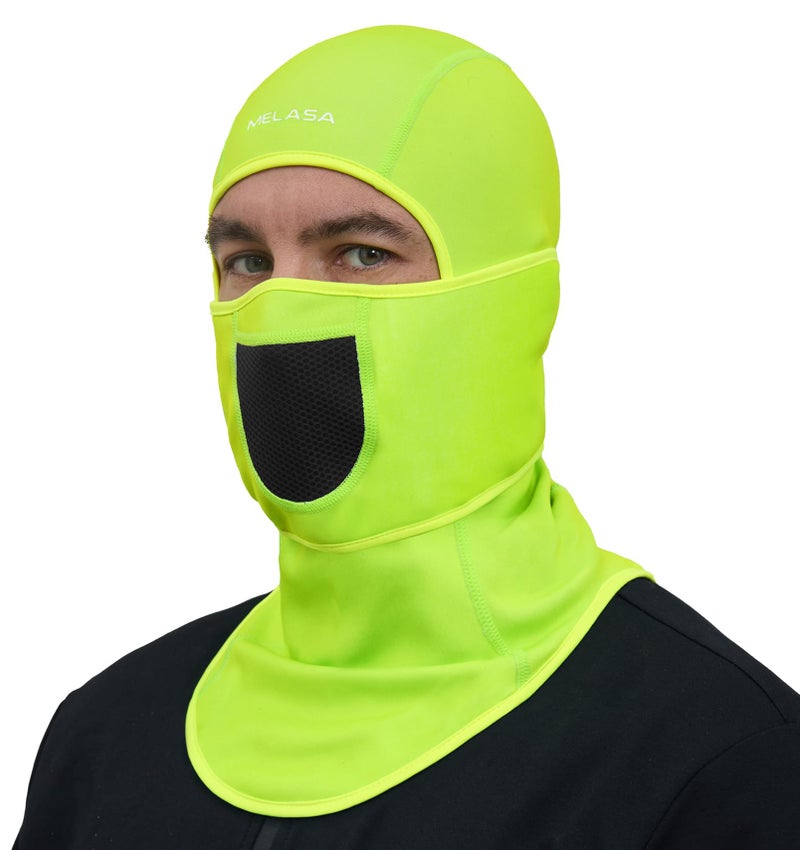 MELASA Winter Balaclava Face Mask for Cold Weather Thermal Fleece Ski Mask with Movable Face Cover for Outdoor Work Skiing, Fluorescent Green, One size - Image 1