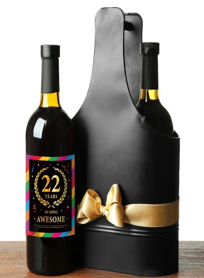 Paintio 22nd Birthday Wine Labels - Wine Bottle Stickers Birthday Supplies for 22 Years Old Happy Birthday Party - Gift Idea for Birthday Anniversary - 22nd Birthday Party Decorations [Set of 6] - Image 4