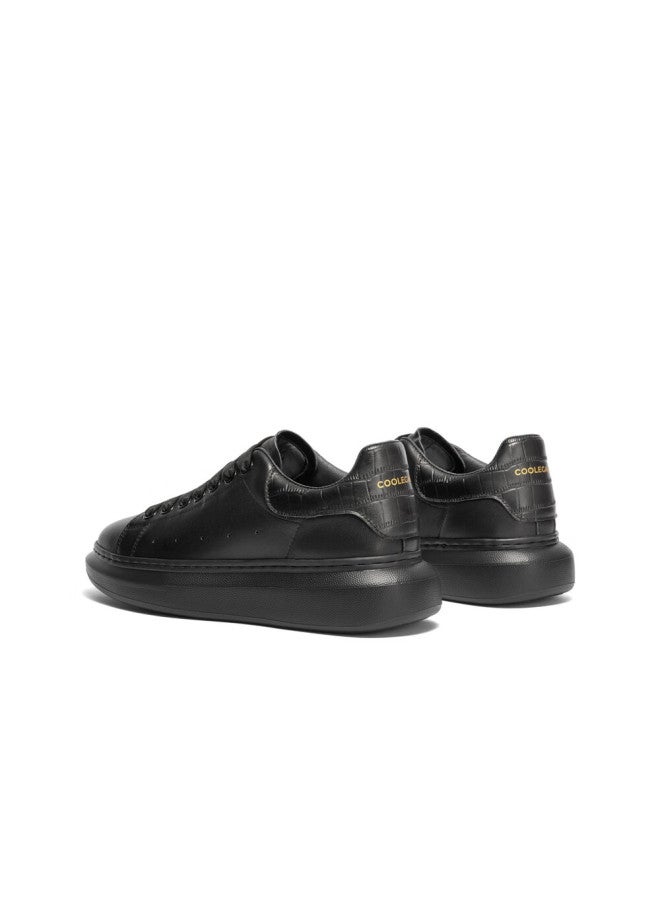 Belle Contrasting Color White Sneakers For Men, Cowhide Comfortable Thick-soled Casual Skateboard Shoes A1160cm3, Black, Size 42 - Image 3