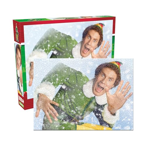AQUARIUS Elf 1000pc Glitter Puzzle 1000 Piece Jigsaw Puzzle Glare Free Precision Fit Officially Licensed Elf Movie Merchandise Collectibles 20x28 Inches - Image 1