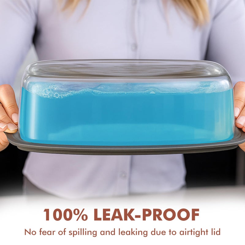 Razab LARGE 7.6 Cups/1800 ML/1.9 Qt Glass Loaf Pan with Lids - Meatloaf Pan BPA free Airtight Lids Grip Handle Easy Carry, Microwave and Oven Safe - Loaf Pans For Baking Bread, Cakes, Glass Loaf Pan - Image 3
