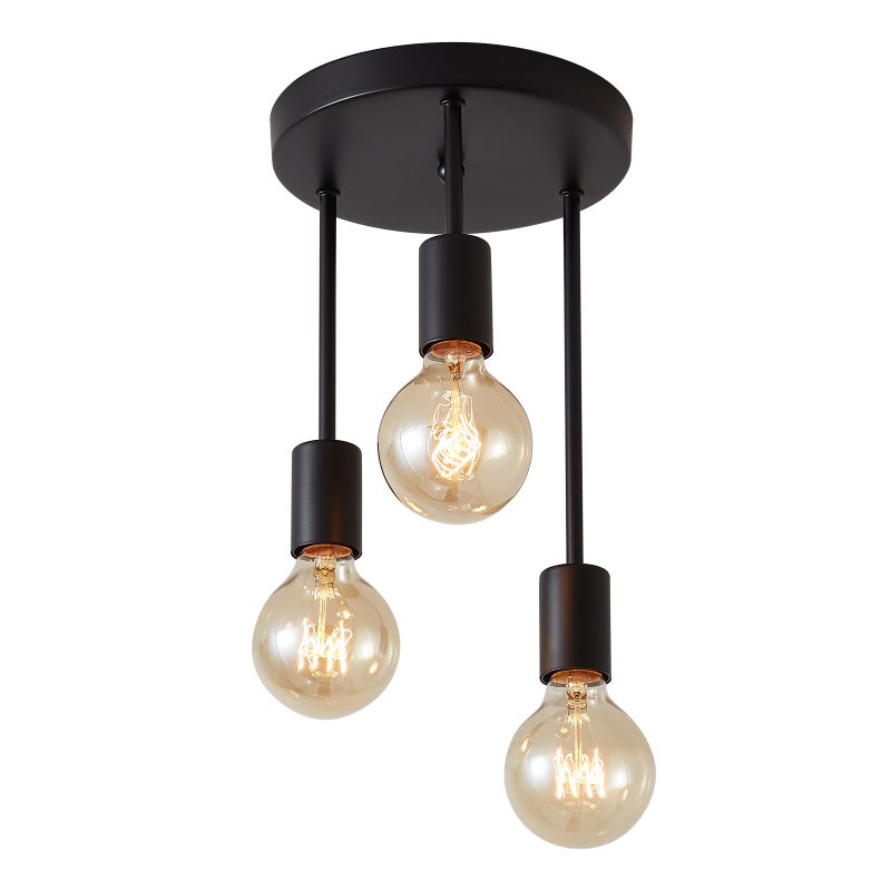AC 110-120V Retro 3 Heads Chandelier Hanging Pendant Lamp E26 Base Socket Holder for Living Room Bedroom Study Room Cafe Shop - Image 1