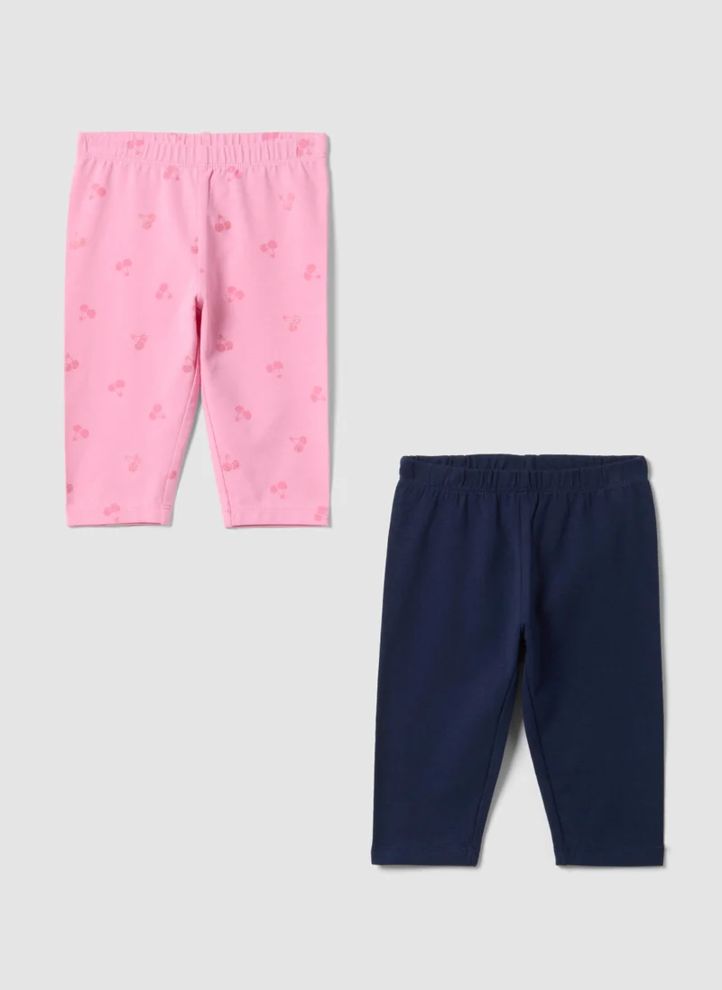 Ovs OVS 2-Pack Multicolour Stretch Cotton Leggings For Baby Girl
