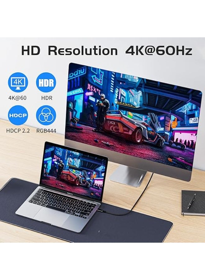 كابل USB-C إلى USB-C قصير – شحن سريع 240 واط، نقل بيانات 20Gbps، ودعم فيديو 4K@60Hz – كابل تايب C لأجهزة اللابتوب والموبايل والشاشات