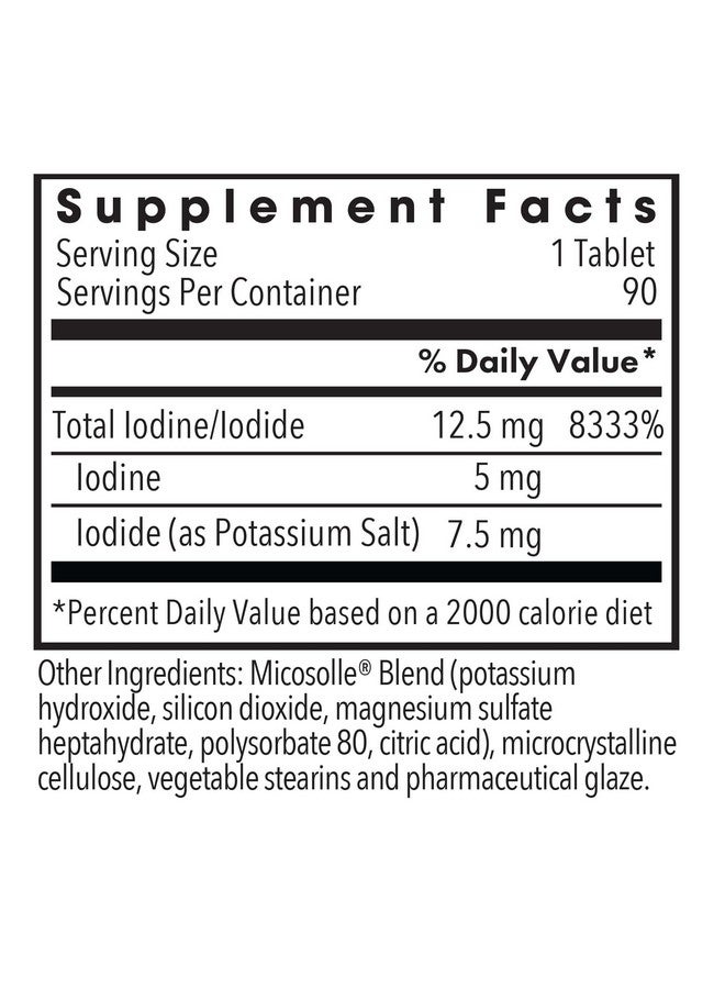 Optimox Optimox Iodoral 12.5mg Supplement - Iodine for Thyroid Support, Potassium Iodide Tablets, Lugol Solution, Daily Vitamins & Minerals - 90 Count  - Image 3