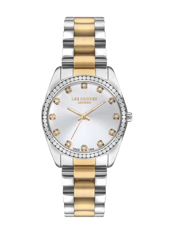 Lee Cooper LEE COOPER LC07478.220 Women's Analog Display Watch & Metal Strap Silver
