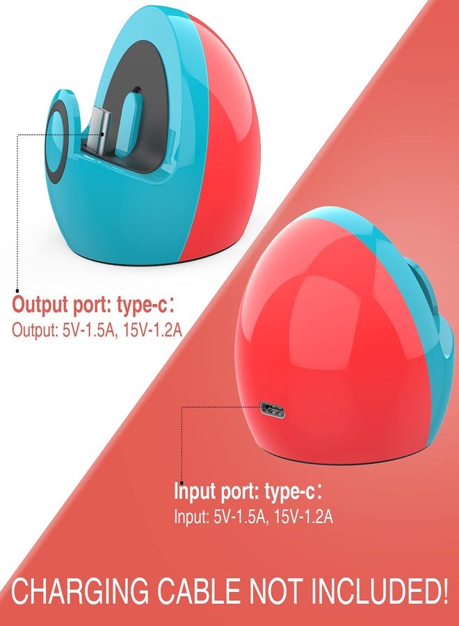 HEIYING Switch Charging Dock for Nintendo Switch/Lite/OLED,Portable Carrying Charging Station with Classic Colors Neon Blue & Neon Red - Image 4