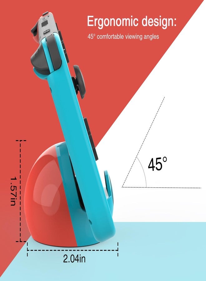 HEIYING Switch Charging Dock for Nintendo Switch/Lite/OLED,Portable Carrying Charging Station with Classic Colors Neon Blue & Neon Red - Image 2