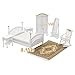iLAND Victorian Dollhouse Furniture 112 Scale Brewster Dollhouse Bedroom Furniture Set White Gold - Image 3